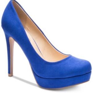 Chinese Laundry Wonder Platform Pumps Blue Suede Woman’s High Heels Size US 7 LN